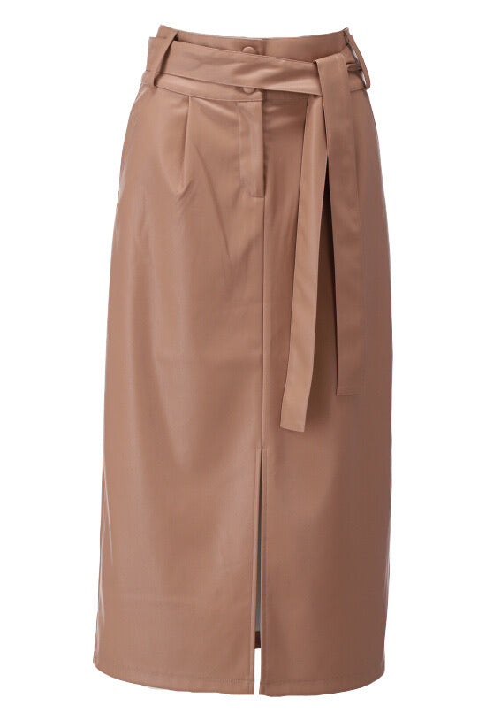 K-design - Vegan leather rok met split (X602) - What Els!