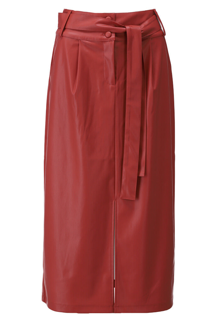 K-design - Vegan leather rok met split (X602) - What Els!