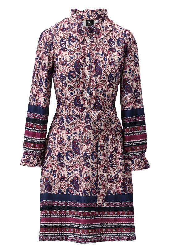 K-design - Mini dress met print en stoffen riem (X704) - What Els!