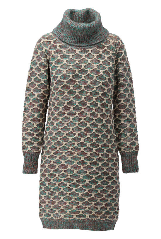 K-design - Gebreide mini dress met rolkraag (X836) - What Els!