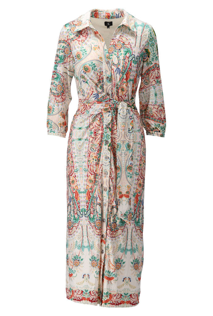 K-design - Maxi dress met print en vaste riem (Y112) - What Els!