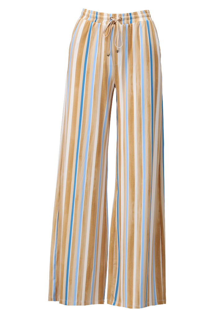 K-design - Gestreepte broek in joggingstyle met trekkoord (Y122) - What Els!