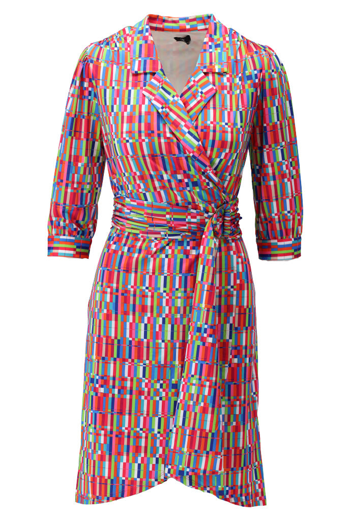 K-design - Mini crossover dress met grafische print (Y127) - What Els!