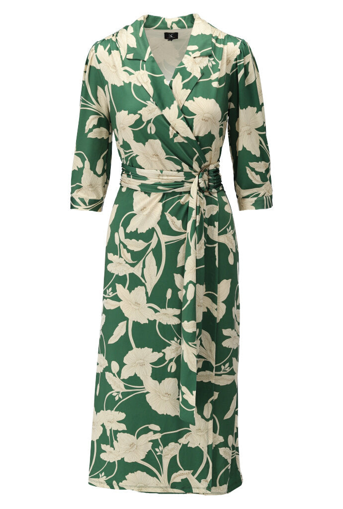K-design - Midi crossover dress met bloemenprint (Y131) - What Els!