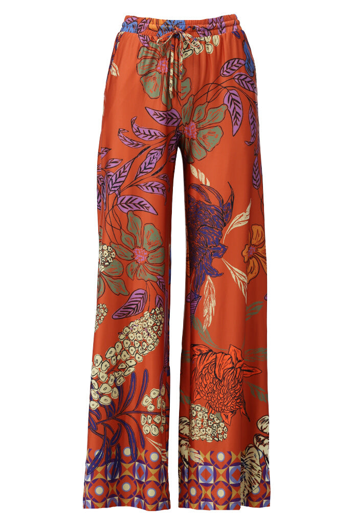 K-design - Broek in joggingstyle met print en trekkoord (Y152) - What Els!