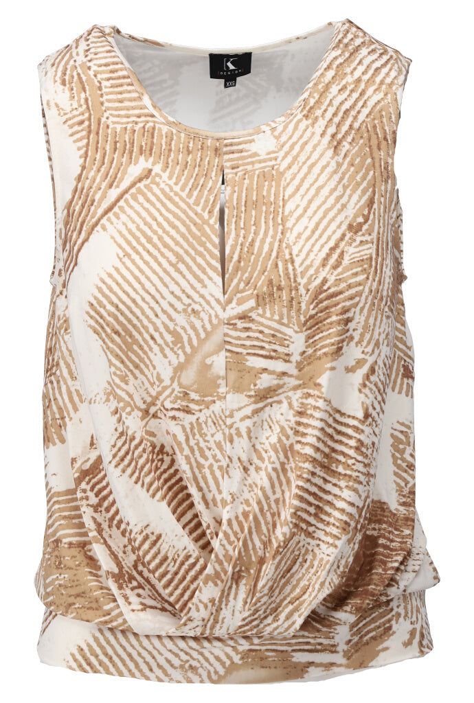 K-design - Topje met ronde hals, print en knoop (Y202) - What Els!
