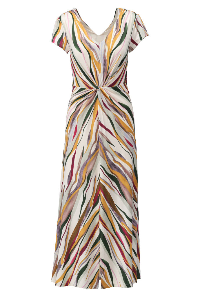 K-design - Maxi dress met print, V-hals en knoop (Y221) - What Els!