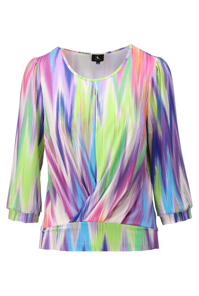 K-design - Topje met print, ronde hals en knoop (Y226) - What Els!