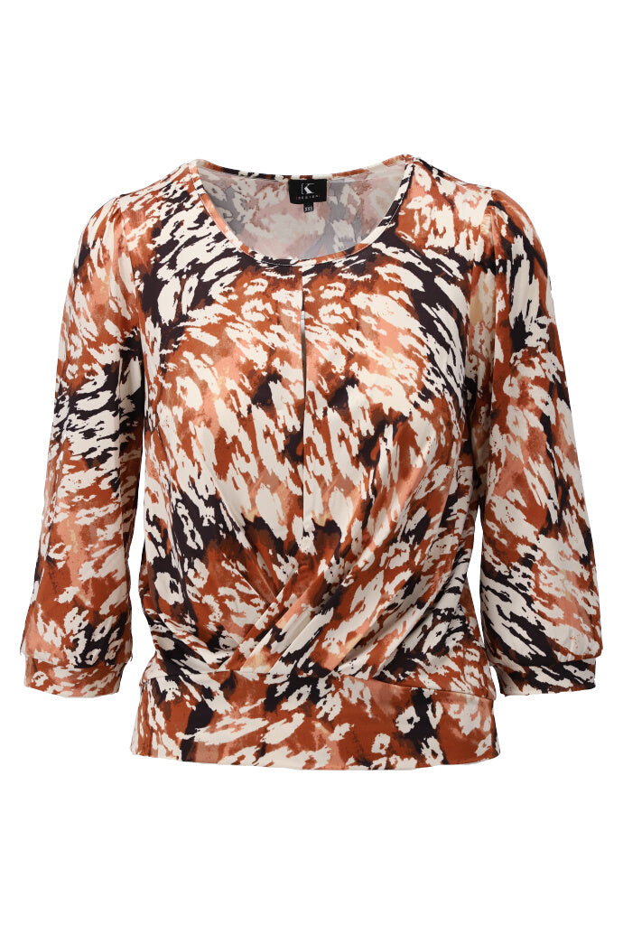K-design - Topje met print, ronde hals en knoop (Y226) - What Els!