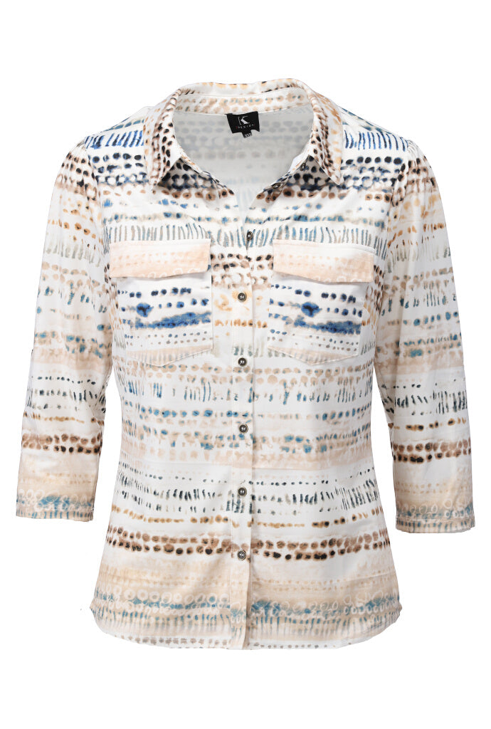 K-design - Blouse met print en zakjes (Y231) - What Els!