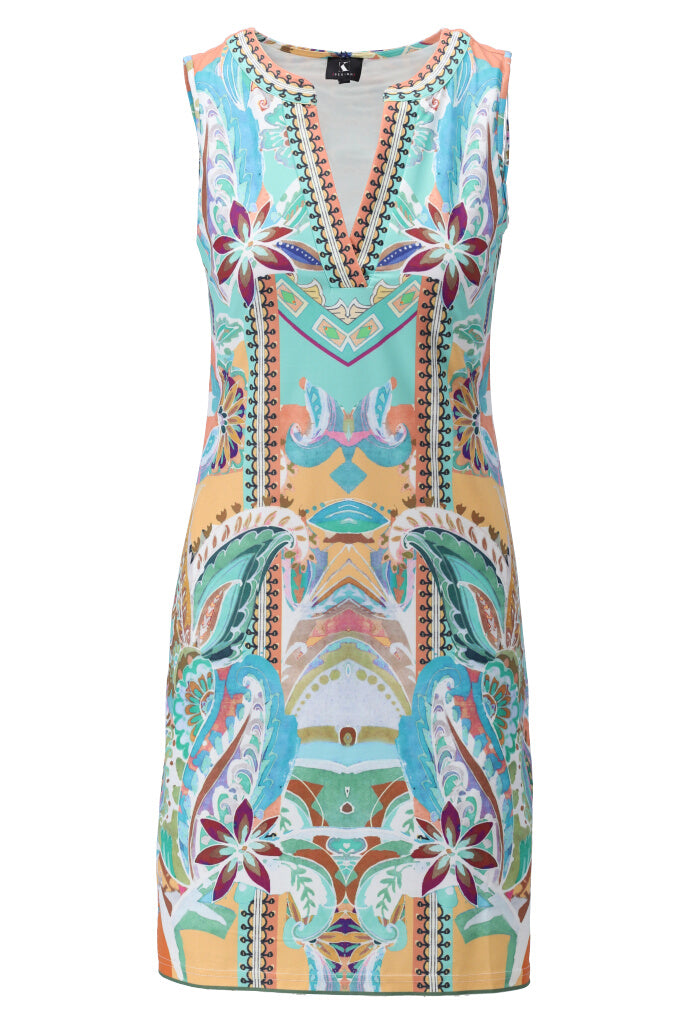 K-design - Mini dress met print en V-hals (Y253) - What Els!