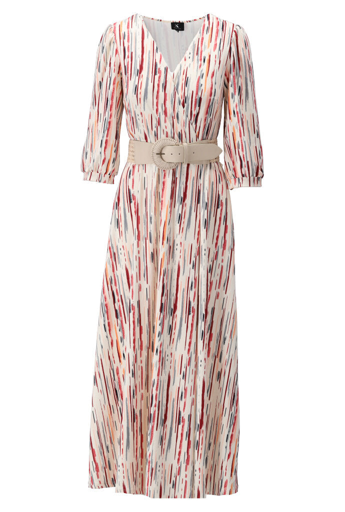 K-design - Maxi dress crossover met print en bijpassende riem (Y311) - What Els!