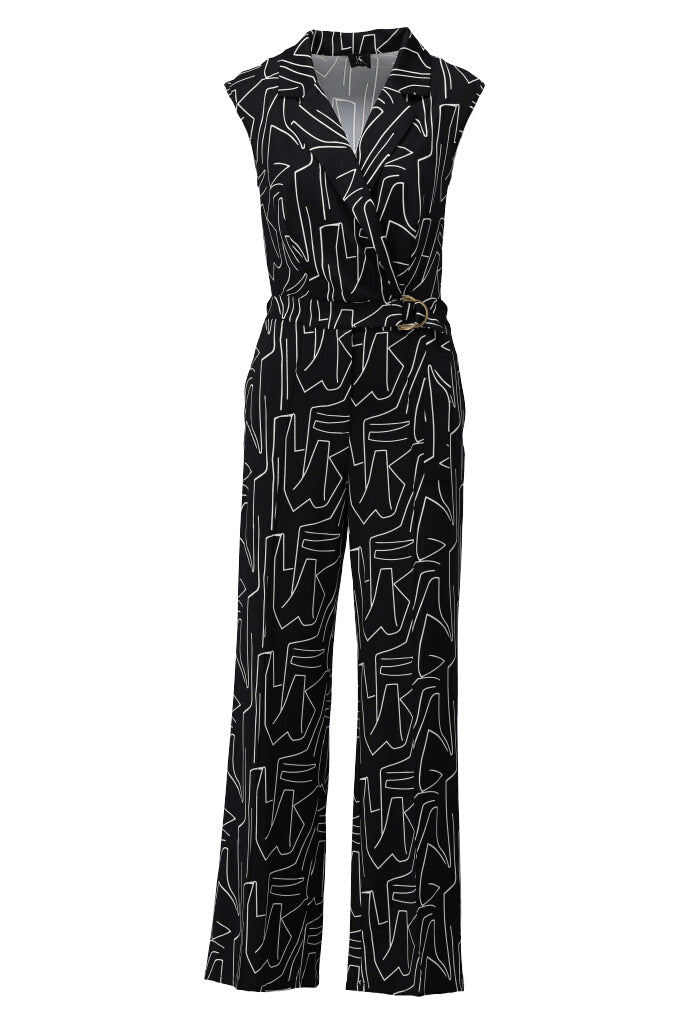 K-design - Crossover jumpsuit met geometrische print (Y315) - What Els!
