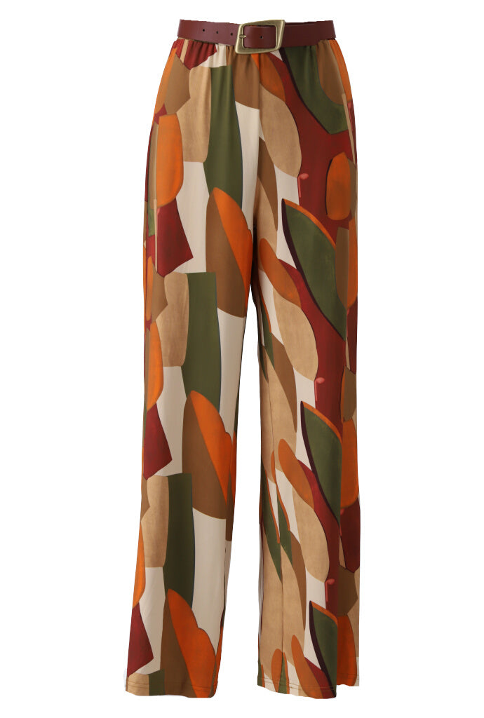 K-design - Broek met print en bijpassende riem (Y333) - What Els!