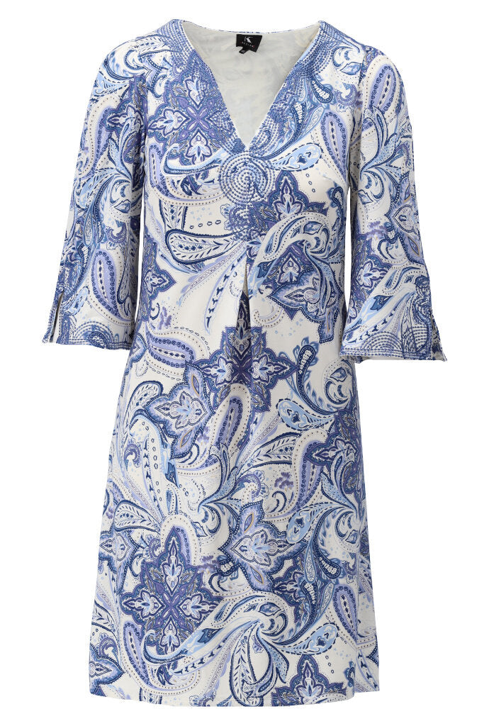 K-design - Mini dress met print en kralen (Y361) - What Els!