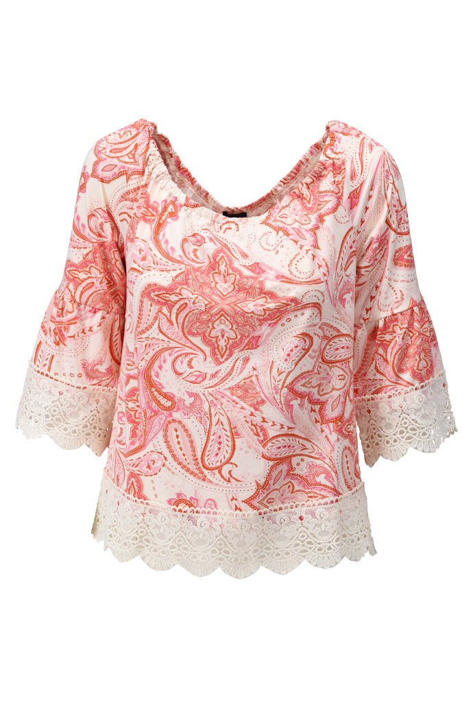 K-design - Topje off shoulder met print (Y364) - What Els!