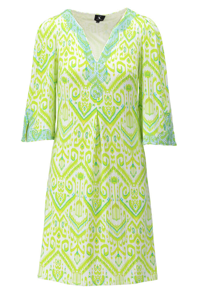 K-design - Mini dress met print en borduursel (Y366) - What Els!
