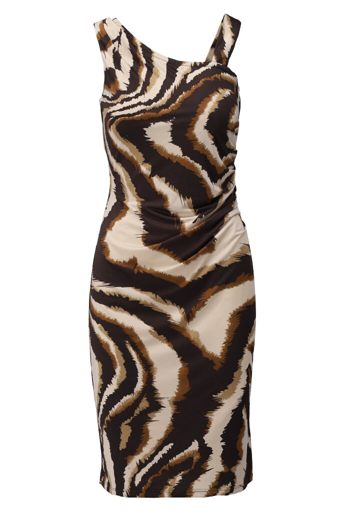 K-design - Asymmetrische bodycon mini dress met print (Y392) - What Els!