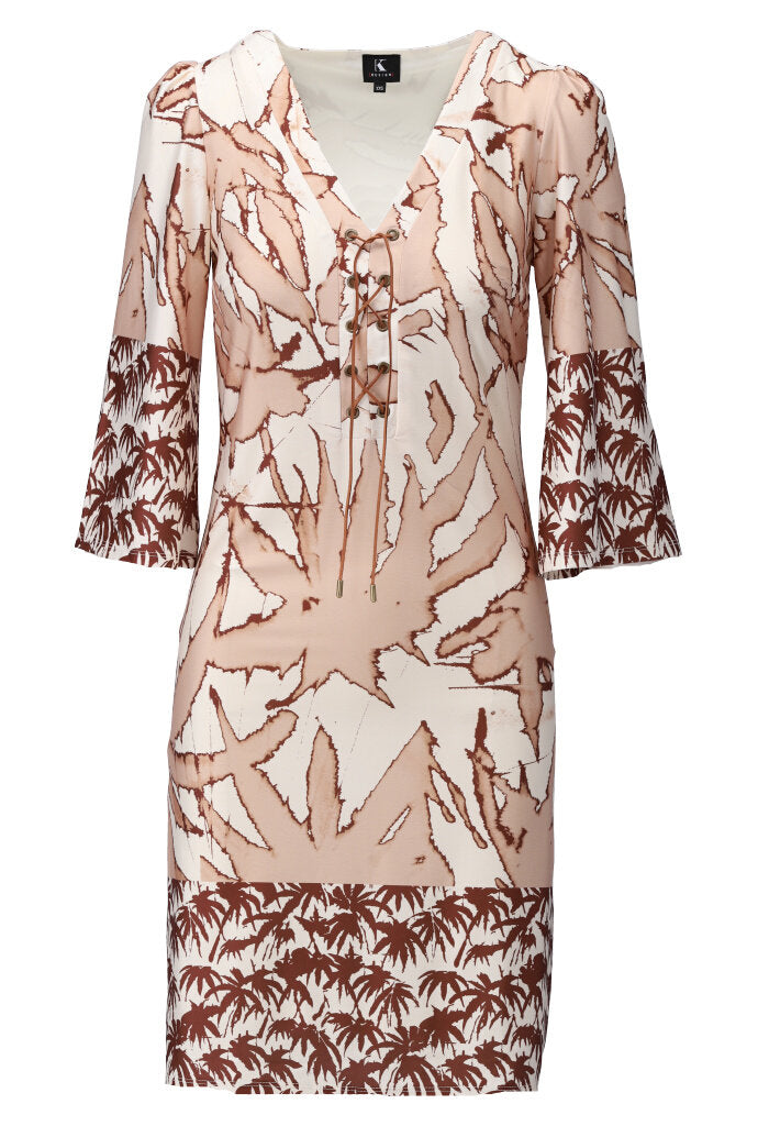 K-design - Mini dress met V-hals en print (Y397) - What Els!