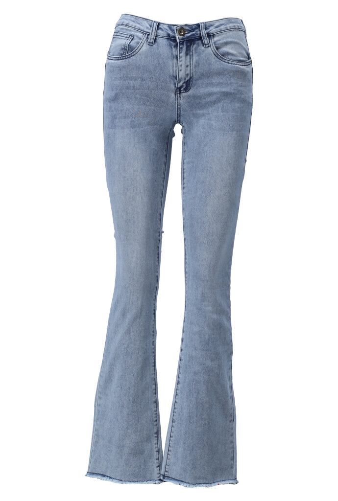 K-design - Boot cut jeansbroek met franjes (Y427) - What Els!