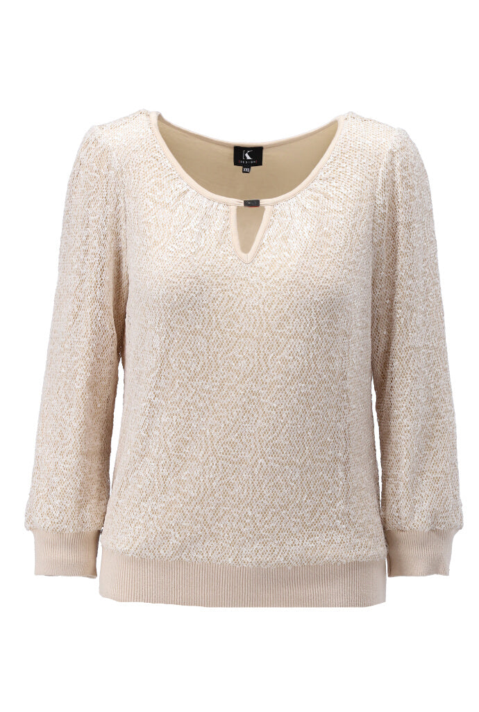 K-design - Pull met 2/3 mouwen en pailletten (Y611) - What Els!
