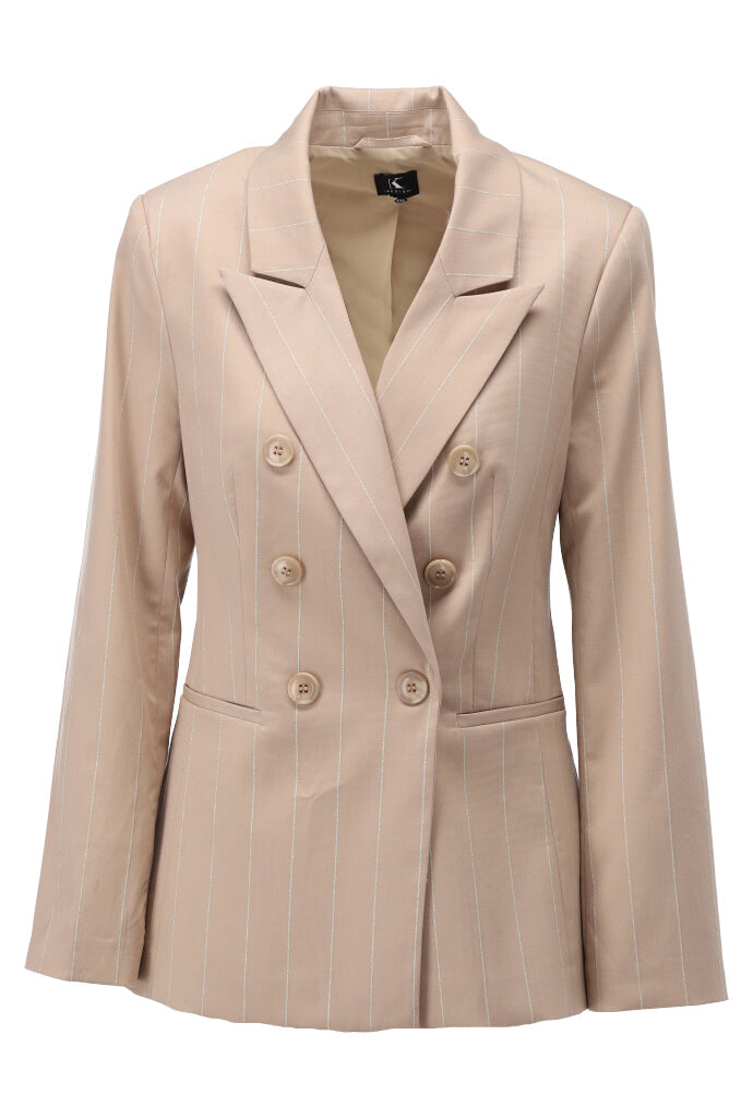 K-design - Blazer met dubbele rij knopen en gouden streepje (Y652) - What Els!
