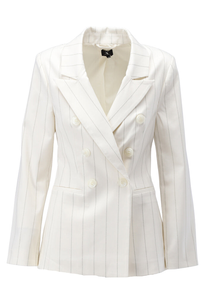 K-design - Blazer met dubbele rij knopen en gouden streepje (Y652) - What Els!