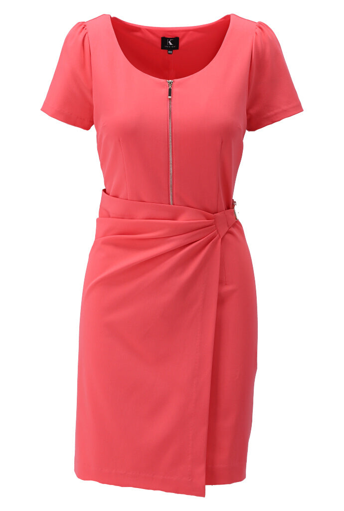 K-design - Mini dress met ronde hals en rits (Y657) - What Els!