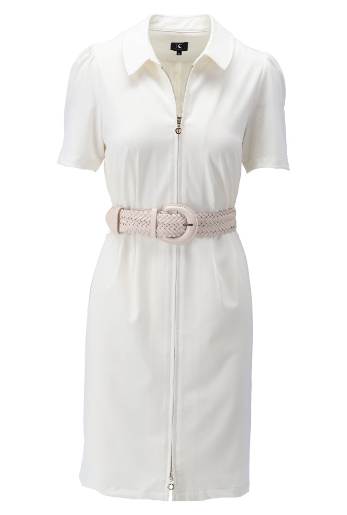 K-design - Mini dress met rits en gevlochten riem (Y658) - What Els!