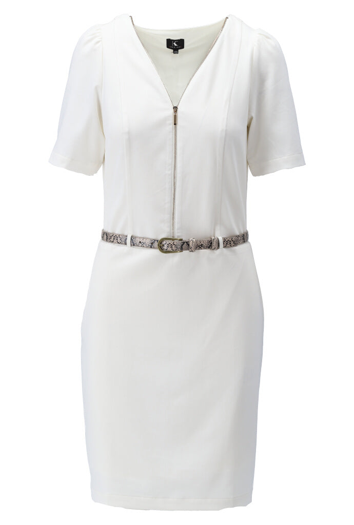 K-design - Mini dress met rits en bijpassende riem (Y661) - What Els!
