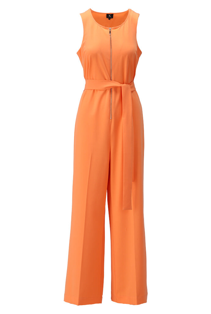 K-design - Jumpsuit met rits en stoffen riem (Y662) - What Els!