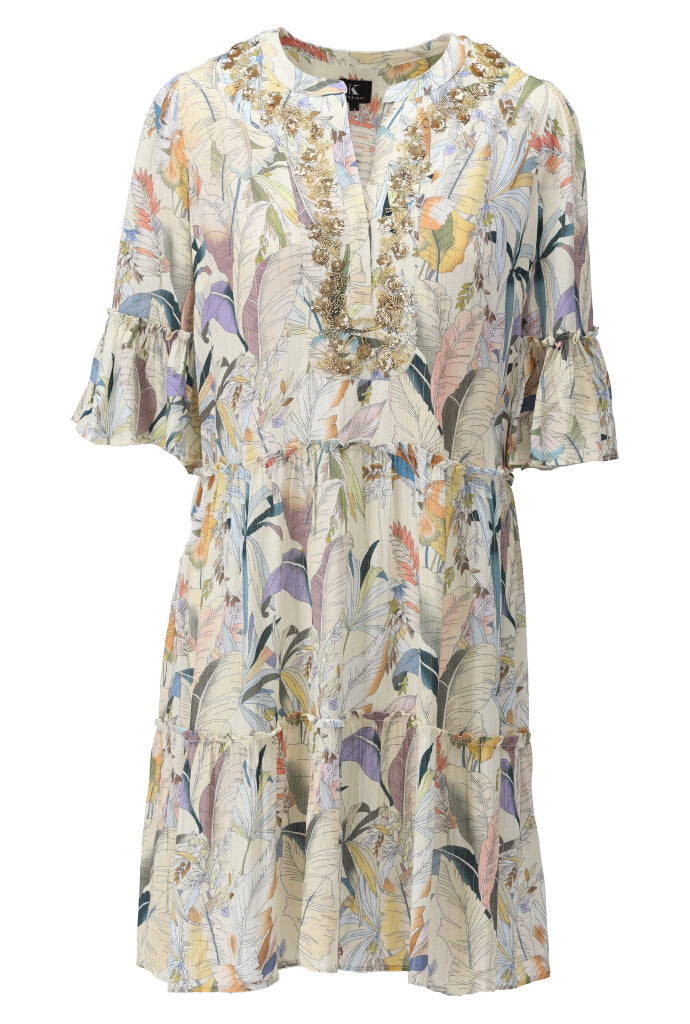 K-design - Mini dress boho en volant (Y701) - What Els!