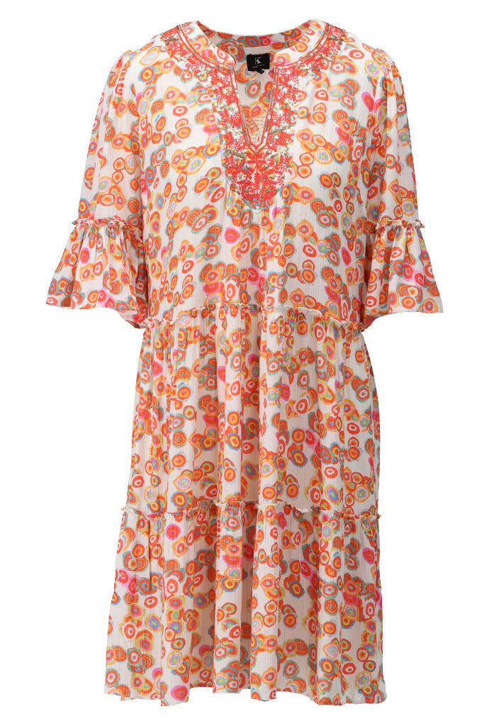 K-design - Mini dress boho en volant (Y703) - What Els!
