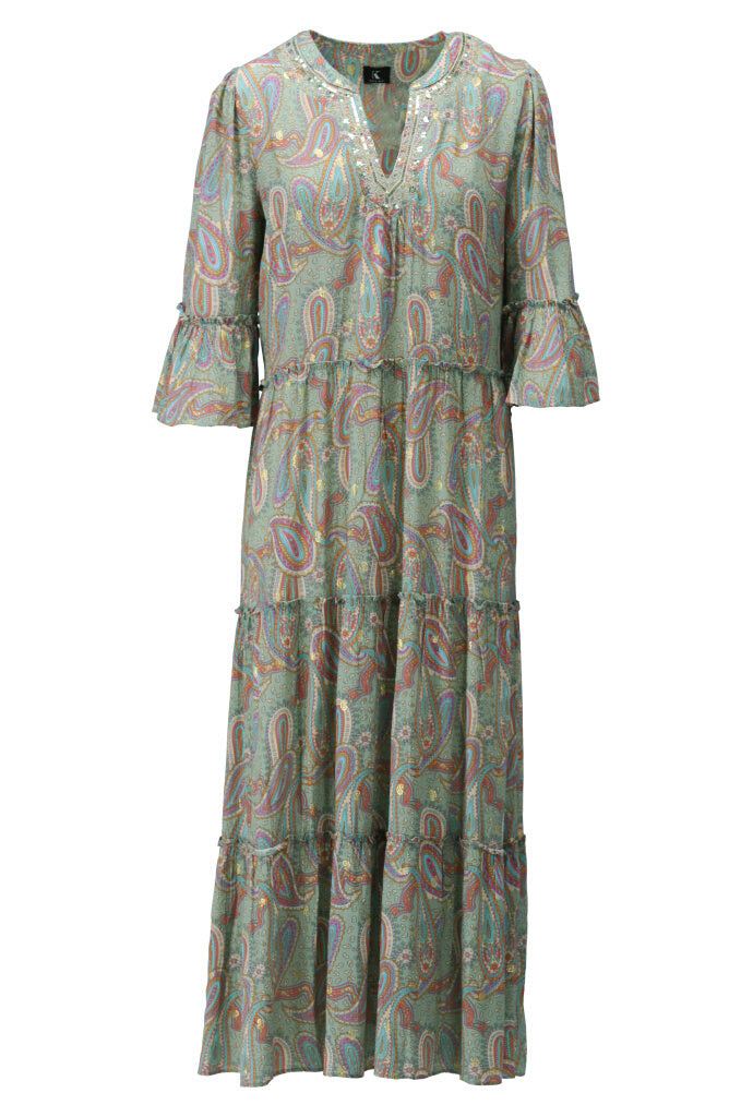 K-design - Maxi dress boho met volant (Y706) - What Els!