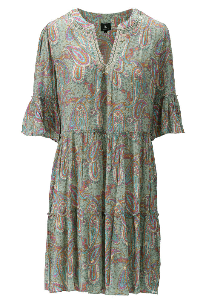 K-design - Mini dress boho met volant (Y707) - What Els!