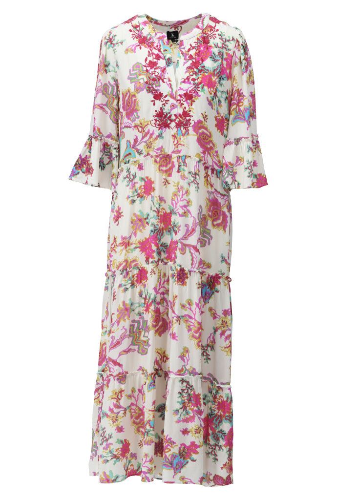 K-design - Maxi dress boho met volant (Y708) - What Els!