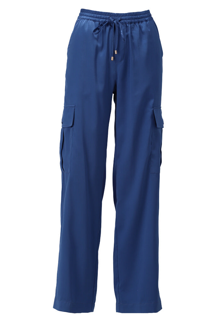 K-design - Satijnen cargo broek met zakken (Y750) - What Els!