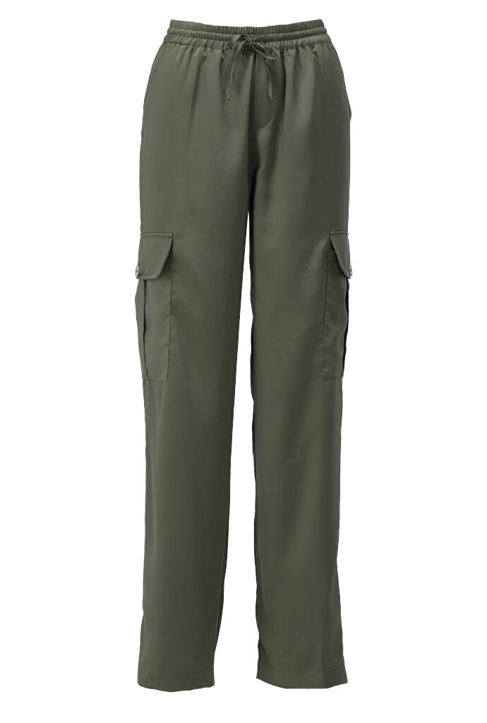 K-design - Satijnen cargo broek met zakken (Y750) - What Els!