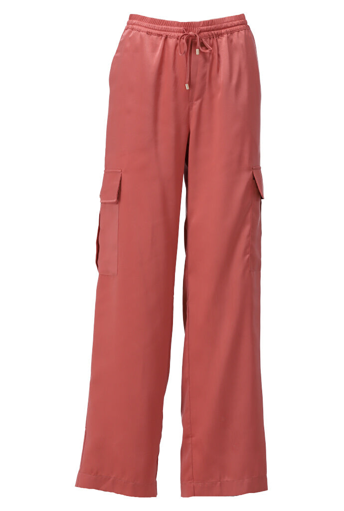 K-design - Satijnen cargo broek met zakken (Y750) - What Els!