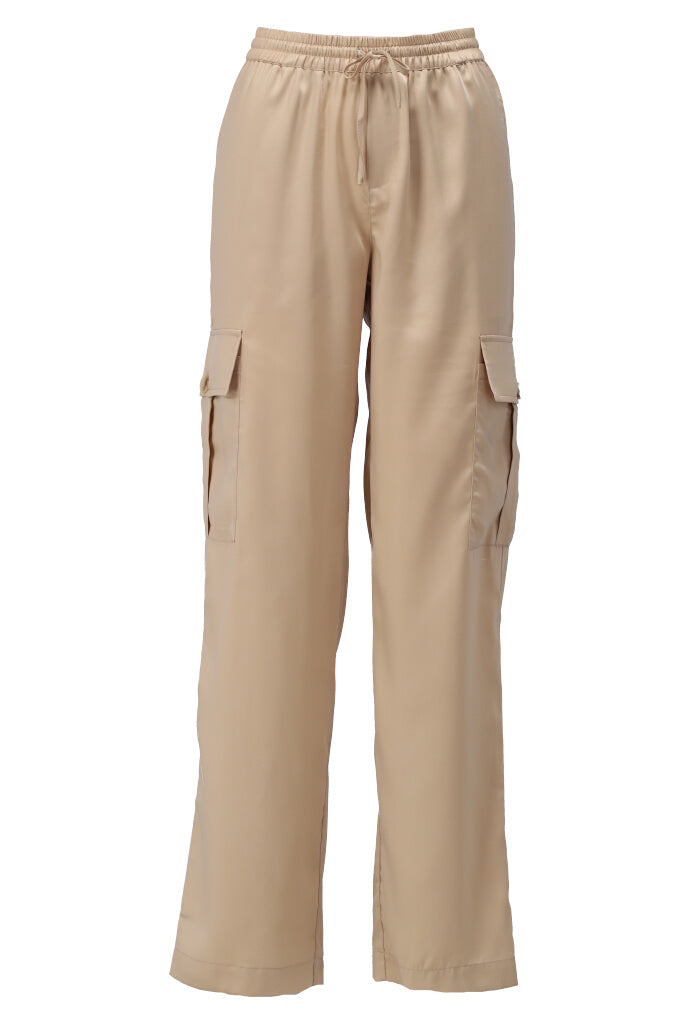 K-design - Satijnen cargo broek met zakken (Y750) - What Els!