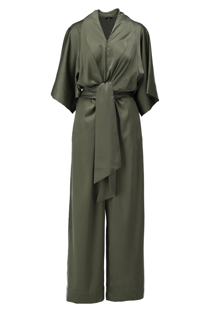K-design - Jumpsuit met rits en 2/3 mouwen (Y754) - What Els!
