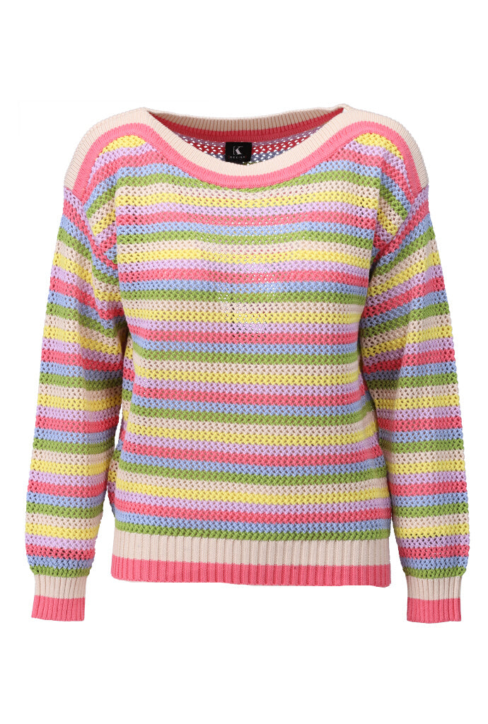 K-design - Gestreepte pull met verschillende kleuren (Y806) - What Els!