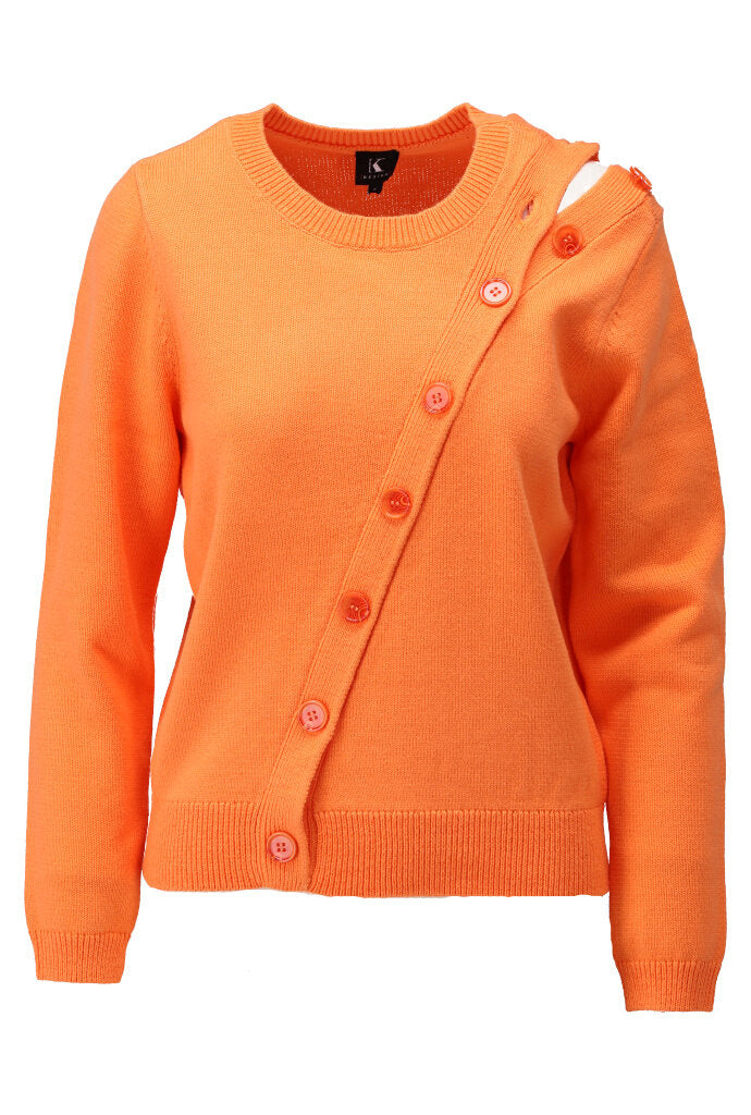 K-design - Pull met ronde hals en knopenfantasie (Y822) - What Els!
