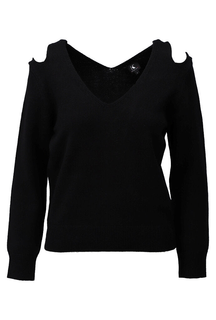 K-design - Pull met V-hals en open schouders (Y826) - What Els!