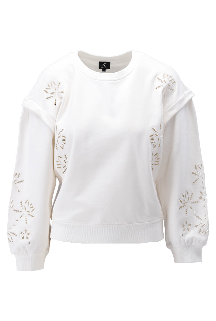 K-design - Pull met bloemborduursel (Y890) - What Els!