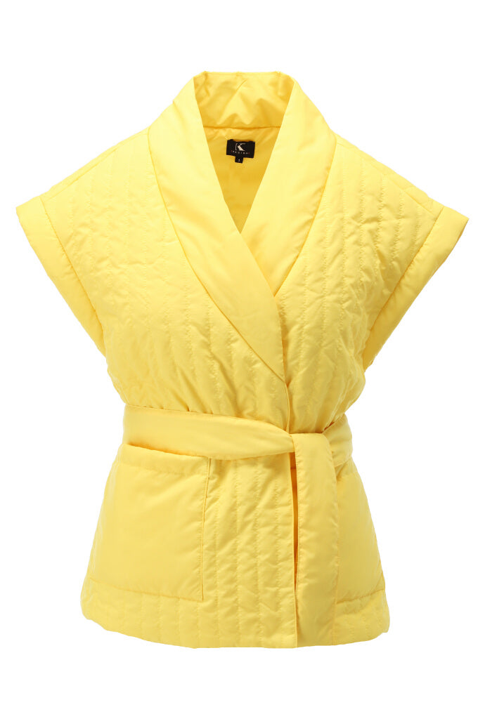 K-design - Gewatteerde crossover gilet met zakken en riem (Y902) - What Els!