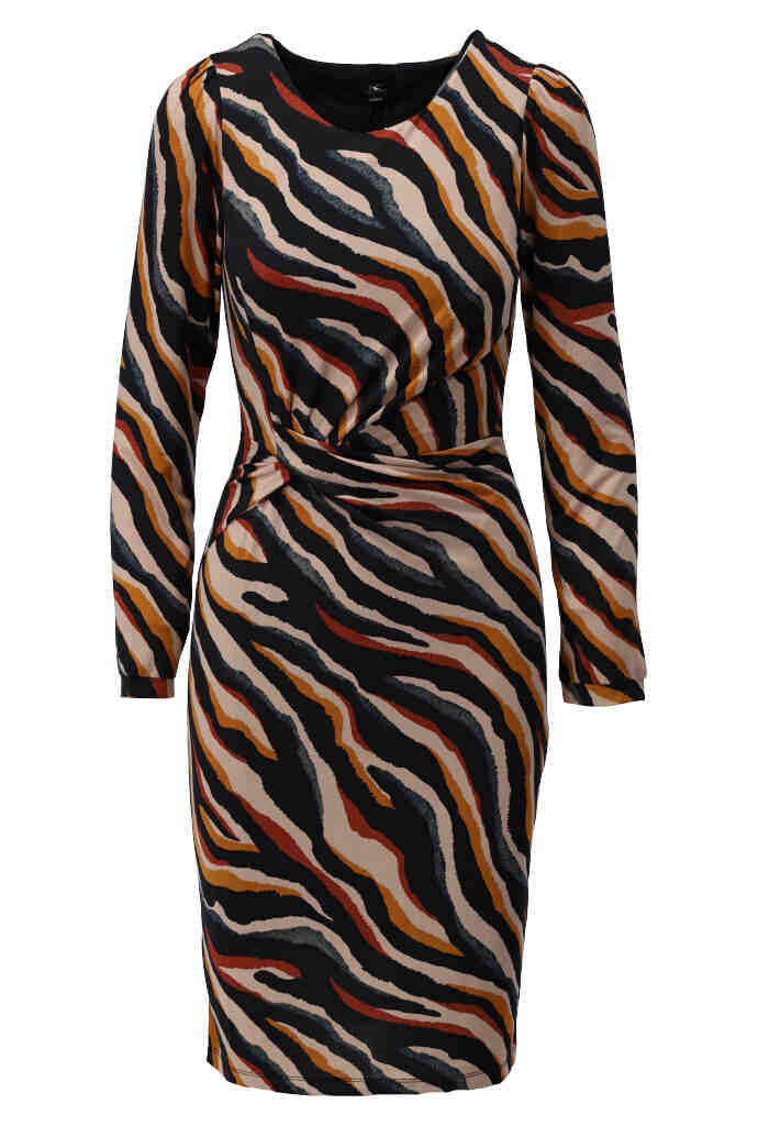 K-design - Mini dress met print, ronde hals en speciale knoop - What Els!