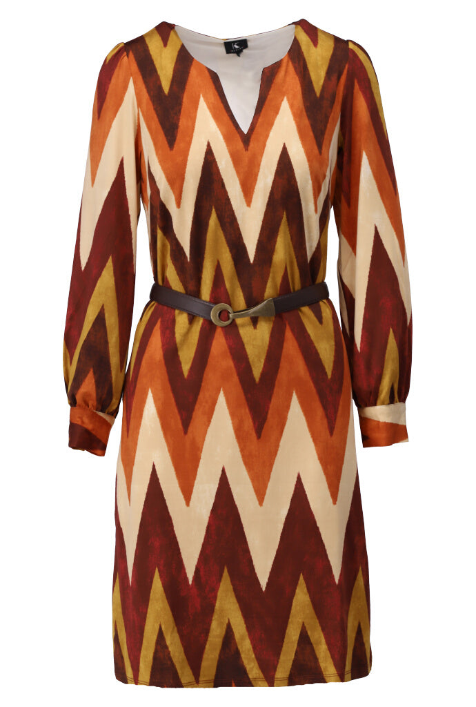 K-design - Mini dress met print en bijpassende riem - What Els!