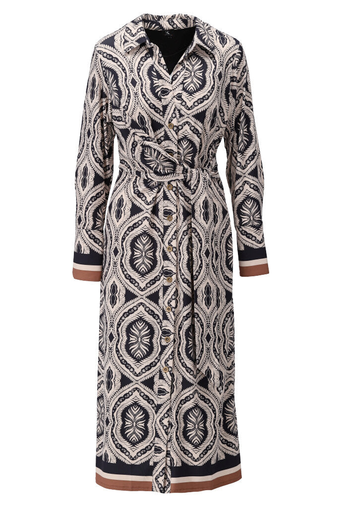 K-design - Maxi dress met print, knopen en vast striklint - What Els!