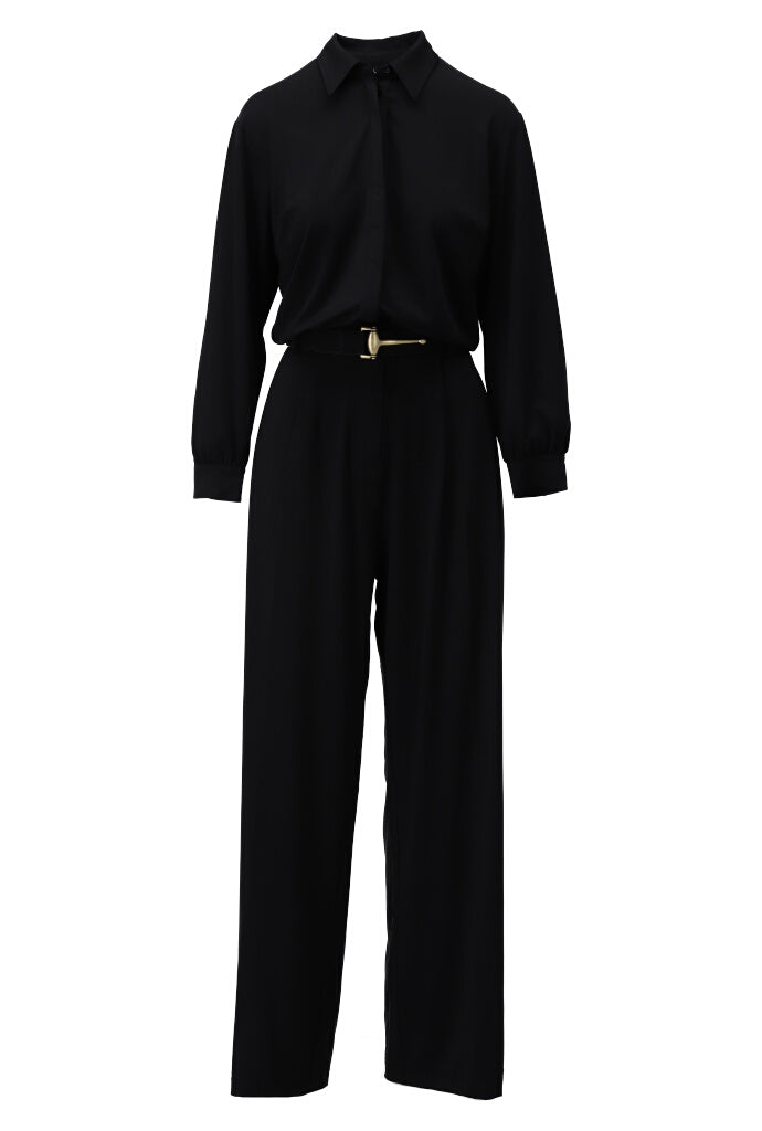K-design - Effen jumpsuit met bijpassende riem - What Els!